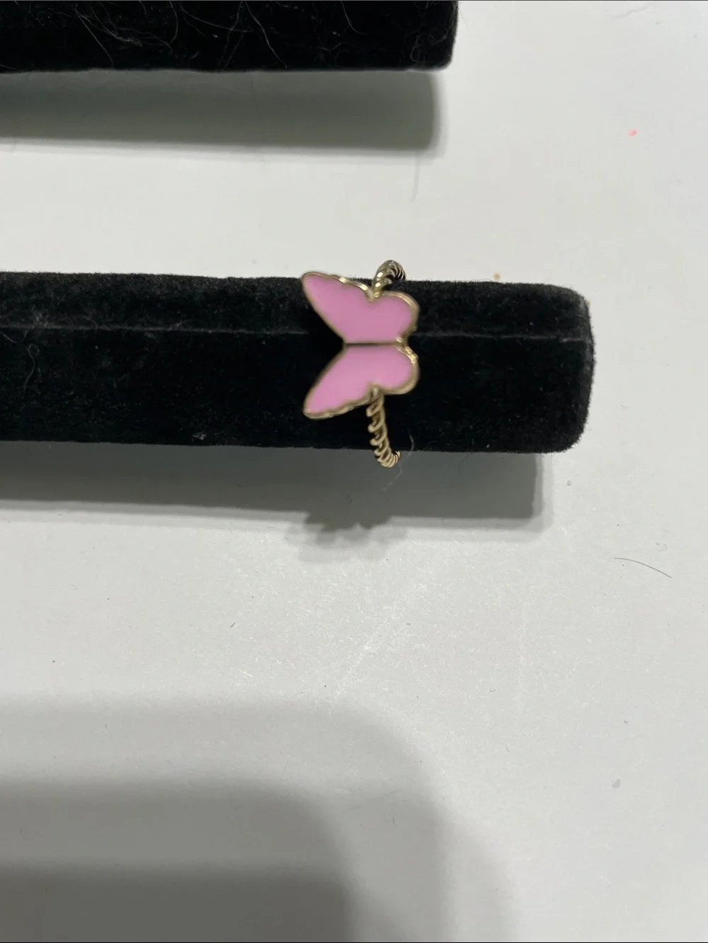 Children’s Gold-Tone Pink Butterfly Ring